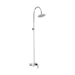 Eauset Otra Single lever wall mixer with exposed over head shower Ultraslim 8inch Round & shower arm with flange
