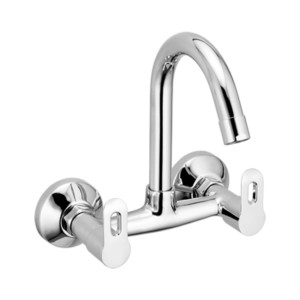 Eauset Ashley Sink Mixer With Swinging Spout Wall Mounted With Wall Flange