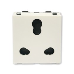 Larsen & Toubro Englaze Power Sockets 10 A/25 A 3 Pin Combi Socket 2M Snow White