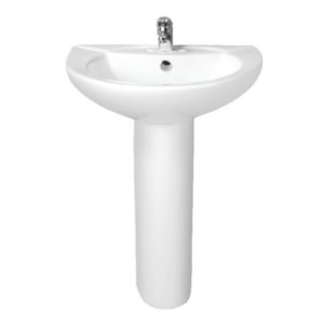 Somany Spice 590x410x820mm Wash Basin with Full Pedestal