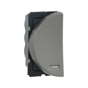 Legrand Arteor Switch 20A SP 1 way with indicator left 1 module 250V AC Magnesium Round