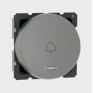 Legrand Arteor Bell Push 6A SP 1 way with indicator 2 module 250V AC Magnesium Round