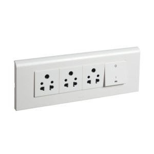Legrand Myrius Power Strip 8 module 5 Pin 6A(3 nos) + 16A switch with indicator(1no)