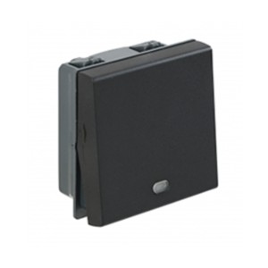 Legrand Myrius Switch 10A 1 way with indicator 2 module 230V Black