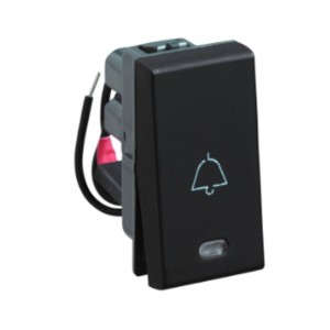 Legrand Myrius 6A bell push with indicator 1 module Black