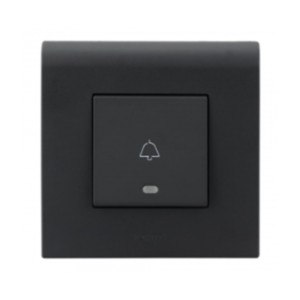 Legrand Myrius 6A bell push with indicator 2 module Black