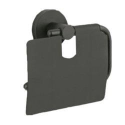 Parryware Toilet Roll Holder with Lid Shiny Black