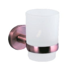 Parryware Tumbler Holder with Glass Red Copper