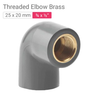 Star PVC Threaded Elbow Brass 25x20mm .75x.50inch