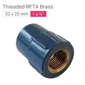Star PVC Threaded RFTA Brass 32x20mm 1x.50inch