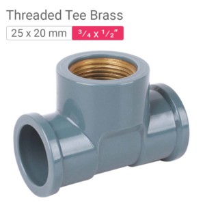 Star PVC Threaded Tee Brass 25x20mm .75x.50inch