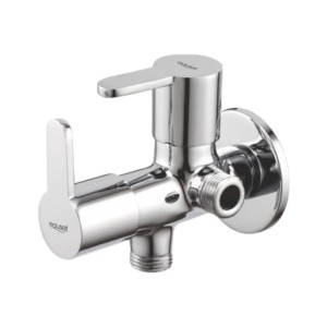 Eauset Rio Two Way Angular Stop Cock in double control system with Wall Flange