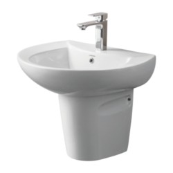 Varmora Anderia 595x470x470 Off White Half Pedestal Wash Basin 