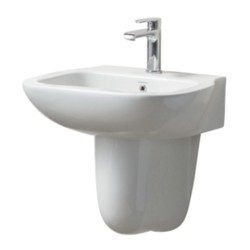 Varmora Carla 568x425 x495 Off White Half Pedestal Wash Basin
