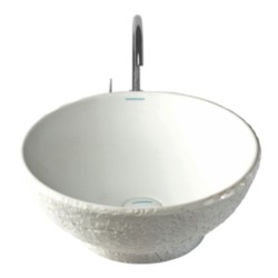 Varmora Chizzle Stone 415x415x170 White Round Wash Basins