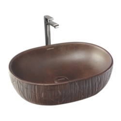 Varmora Copper Stone 490x350x136 Oval Wash Basins