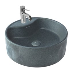 Varmora Cross Liner 445x445x160 Gray Round Wash Basins
