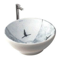 Varmora Diving Lady Grey 415x415x170 Round Wash Basins