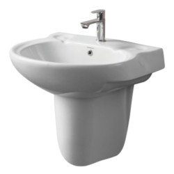 Varmora Fina 540x420x500 Off White Half Pedestal Wash Basin
