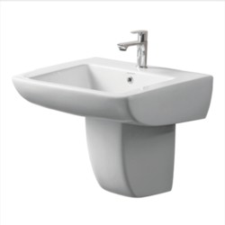 Varmora Nerina 510x450x425 Off White Half Pedestal Wash Basin