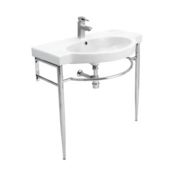 Cera Cologne 865x500x190mm Set with Stainless Steel Bracket Snow White Wash Basin