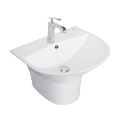 Cera Cisco Thin Rim 480x425x365mm Snow White Integrated Half Pedestal Wash Basin