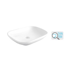 Cera Cala Thin Rim 650x420 Snow White Table Top Wash Basin