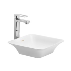 Cera Caffie Thin Rim 350x350 Snow White Table Top Wash Basin