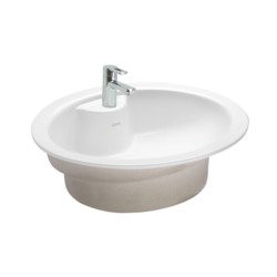 Cera Cliff 550x460x185mm Snow White Counter Wash Basins