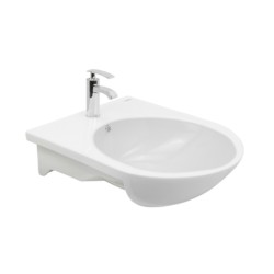 Cera Cluny 510x560x190mm Snow White Semi-recessed Cabinet Wash Basin
