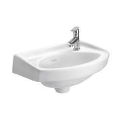 Cera Cosy 450 x 300 Snow White Wall hung wash basins without pedestal