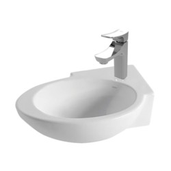 Cera Clotin Left 420 x 280 Snow White Wall hung wash basins without pedestal