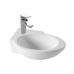 Cera Clotin Right 420 x 280 Snow White Wall hung wash basins without pedestal