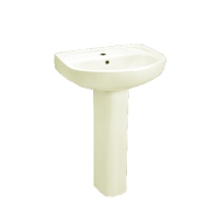Rak Orchid 560x400x215 Wash Basin Ivory with Flora 20 Full Pedestal