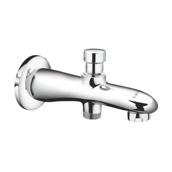 Cera Carbon Bath tub spout with wall flange and button arrangement for ...