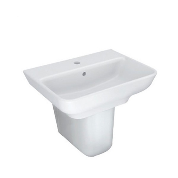 Kohler Trace Wall mount half pedestal Wash Basin with single faucet ...