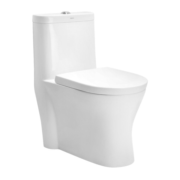 Cera Cloud S Trap 690 X 380 X 780 Snow White One Piece Water Closet With Soft Close Seat Cover Mykit Buy Online Buy Cera One Piece Closets Online